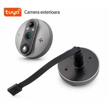 Sonerie video intelligent Tuya Smart 3.0MP cu vizor și ecran de 4.3